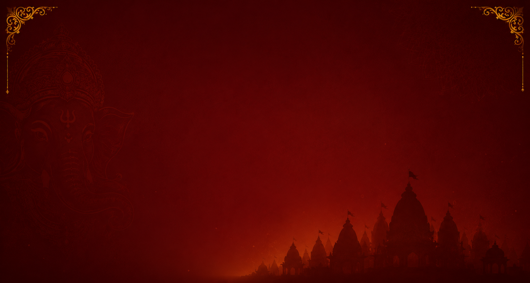 Red and golden Ganpati Mandal festive background